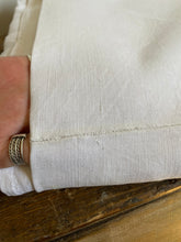 Load image into Gallery viewer, Antique French farmhouse chalky white hemp linen sheet