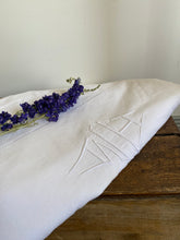 Load image into Gallery viewer, Vintage French linen embroidered sheet