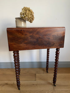 Antique French bobbin leg tea table