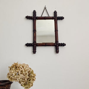 French Antique faux bamboo mirror