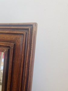 Vintage oak mirror front key box