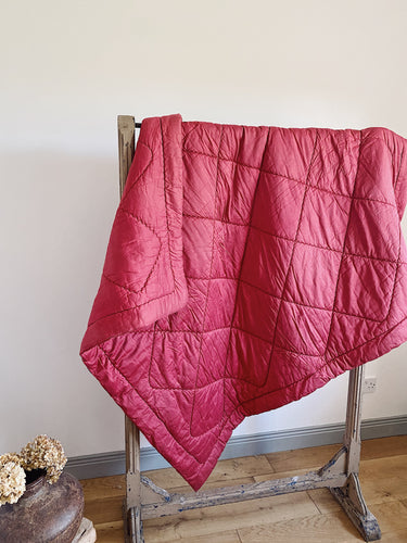 Vintage French quilt - deep red