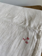 Load image into Gallery viewer, Antique French hemp linen famrhouse sheet