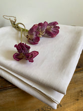 Load image into Gallery viewer, Antique French farmhouse chalky white hemp linen sheet