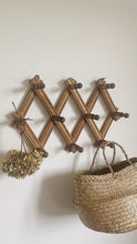 Load image into Gallery viewer, Vintage French wall mounted accordion expandable coat hooks