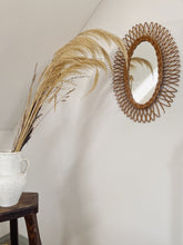 Load image into Gallery viewer, Vintage Mid Century wicker and Rattan mirror
