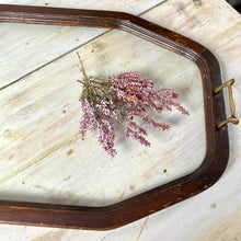 Load image into Gallery viewer, Large early 20th century hardwood, brass and glass butler tray