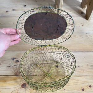 Vintage french wire sewing Basket