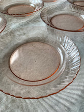 Load image into Gallery viewer, Vintage French Arcoroc Rosalind pink glass soup plates - set of 13