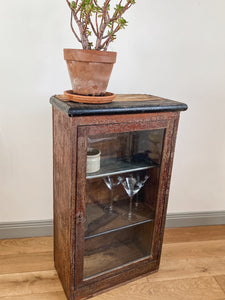 Vintage French glass cabinet