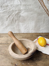 Load image into Gallery viewer, Vintage wood pestle and mortar