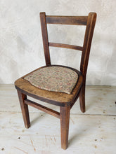 Load image into Gallery viewer, Vintage solid wood child’s chair with tapestry seat