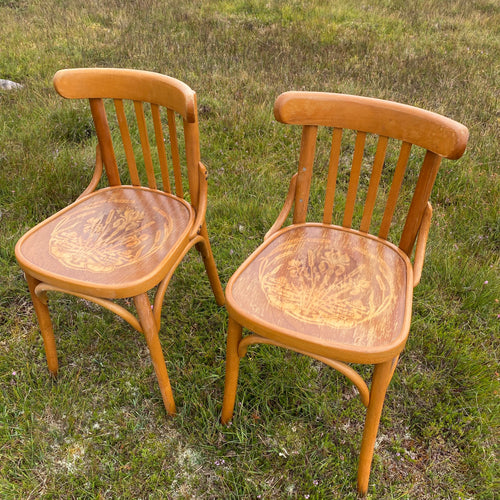 Pair of Vintage French bentwood bistro chairs