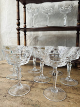 Load image into Gallery viewer, Vintage crystal d’Arques cut glass champagne coupés - set of 10
