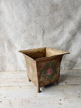 Load image into Gallery viewer, Vintage Indian metal Handpainted jardinière planters