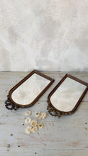 Load image into Gallery viewer, Pair of Gold finished arch mirror with bow detail