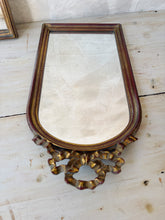Load image into Gallery viewer, Pair of Gold finished arch mirror with bow detail