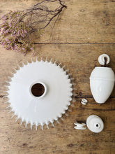 Load image into Gallery viewer, Antique French frill edge opaline rise and fall ceiling light