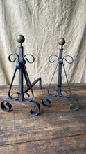 Load image into Gallery viewer, French Decorative cast iron Fire Dogs Andirons