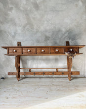 Load image into Gallery viewer, Antique wall shelf with drawers and hooks