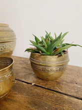 Load image into Gallery viewer, Vintage French bohemian brass plant pot holders