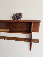 Load image into Gallery viewer, Vintage French wall shelf with hooks
