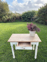 Load image into Gallery viewer, Antique French painted legs table desk with drawer