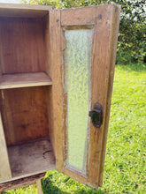 Load image into Gallery viewer, French early 20th century wooden cabinet with textured glass
