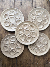 Load image into Gallery viewer, Vintage French sandstone oyster plates - set of 5