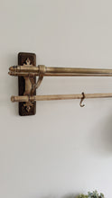 Load image into Gallery viewer, 1920s French brass art deco hat and coat rail or kitchen pot stand and rail