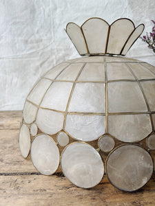 Vintage mother of pearl and brass light shade