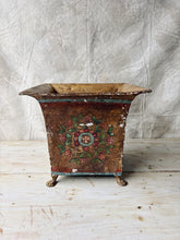 Load image into Gallery viewer, Vintage Indian metal Handpainted jardinière planters
