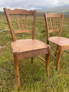 Pair of 1920s French bistro chairs