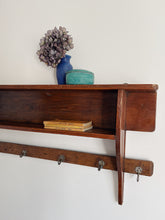 Load image into Gallery viewer, Vintage French wall shelf with hooks