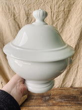 Load image into Gallery viewer, White porcelain soup tureen lions head with lid