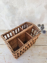 Load image into Gallery viewer, Wicker large six compartment bottle basket