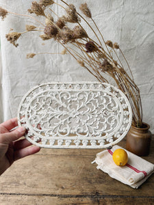 Vintage french enamel footed trivet