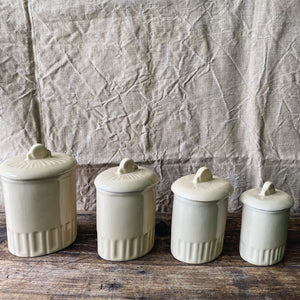 1950s French ceramic kitchen canisters