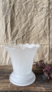 Vintage French frosted glass tulip candle lantern