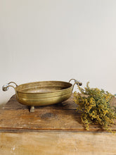 Load image into Gallery viewer, Vintage French Lion feet brass planter with ceramic handles