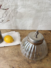 Load image into Gallery viewer, Antique fluted hand blown glass Art Deco bonbonnière biscuit jar