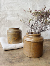 Load image into Gallery viewer, Vintage French brown glazed sandstone pots