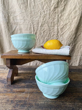 Load image into Gallery viewer, Vintage French Arcopal pastel green breakfast bowls