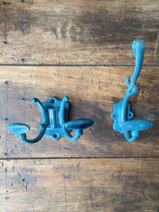 Vintage French Enamelled coat hooks