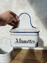 Load image into Gallery viewer, 1930s Enamel &quot;Allumettes&quot; wall hanging match box