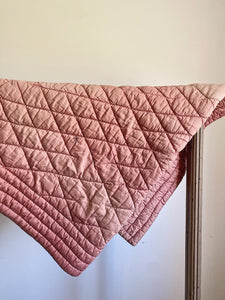 Antique french faded pink quilt