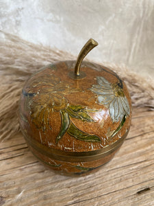 Vintage French cloisonné apple trinket box