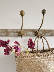 Pair of Antique French brass hat and coat hooks