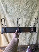 Load image into Gallery viewer, Vintage French hat and coat rack with wire hooks