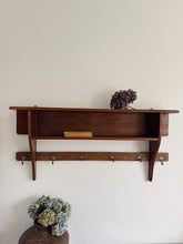 Load image into Gallery viewer, Vintage French wall shelf with hooks